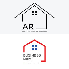 Initial Creative Real Estate AR Logo Icon, Unique AR Building Logo.Professional, Construction Logo Design for AR Construction 


