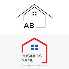 Initial Creative Real Estate AB Logo Icon, Unique AB Building Logo.Professional, Construction Logo Design for AB Construction 


