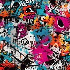 Fototapeta premium Urban Grunge Street Art Chaos Pattern