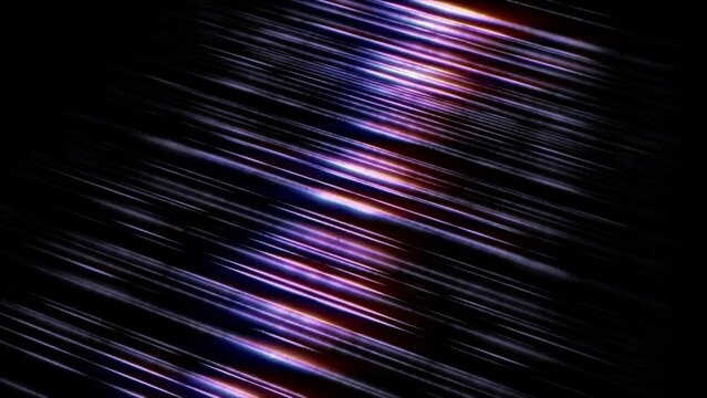 Multicolor glowing lines of rays, abstract background, 3d animation, abstract black background, hi-tech modern animated wallpaper, white rainbow rays glowing on lines. Cycle 4k