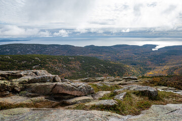Fototapeta na wymiar View of Acadia National Park from Cadillac Mountain