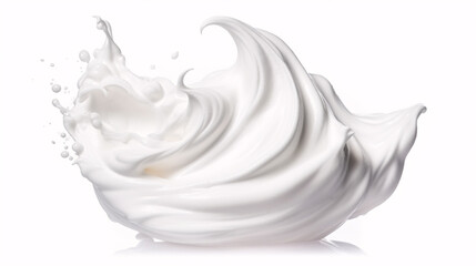 Fototapeta na wymiar Isolated white cleansing mousse foam, ideal for shaving, on a white backdrop.