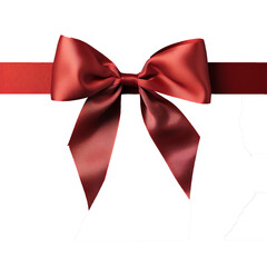 red silk ribbon isolated without background