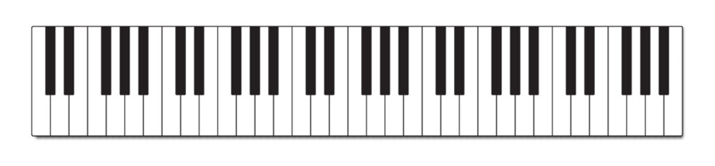 Piano keys isolated on a white background. Vector illustration - obrazy, fototapety, plakaty