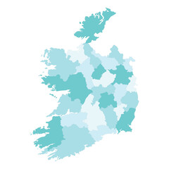 Obraz premium Ireland map. Map of Ireland in administrative regions