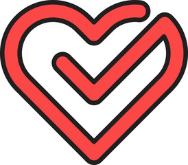 Heart with Check Mark Icon
