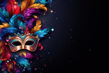 Venice Carnival Masks on Vibrant Background