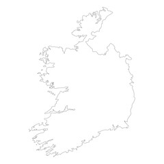Ireland map. Map of Ireland in white color