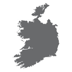 Obraz premium Ireland map. Map of Ireland in grey color