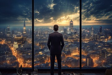 Fototapeta premium Man in big city