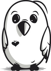 Obraz premium Cute cartoon penguin on a white background. Vector illustration.