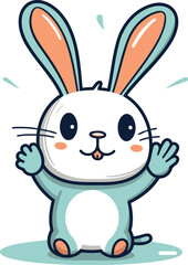 Obraz premium Rabbit cartoon character. Vector illustration isolated on a white background.