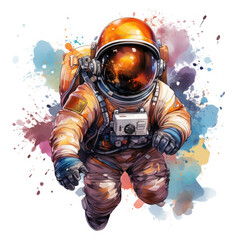 watercolor Astronaut clipart, Generative Ai