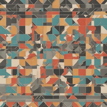 abstract geometric background  A floor design with a colorful and geometric pattern and a tile element 