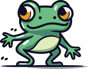 Obraz premium Frog isolated on white background. Cartoon style. Vector illustration.