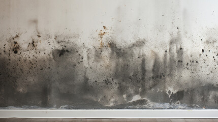 strong mold in large spots is located on the white wall.Generative AI