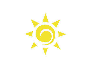 Cute sun company logo illustration / clipart isolate on white background. 