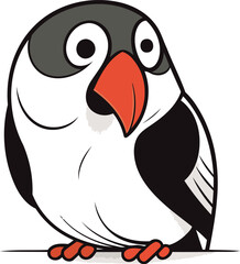 Naklejka premium Penguin isolated on a white background. Vector illustration of a bird.