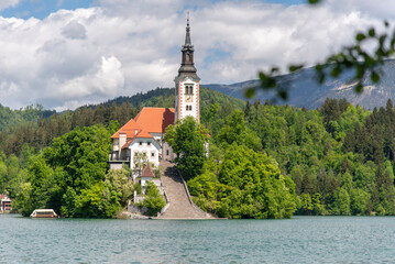 Fototapeta na wymiar Lake Bled in summer, Slovenia