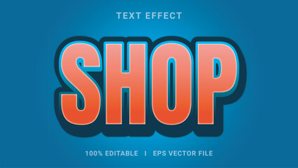 Best 3d editable shop text effect vector graphic style