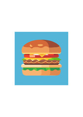hamburger on blue background