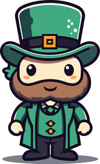 Obraz premium Irish Leprechaun Mascot Character Vector Illustration.