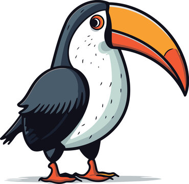recommend clip art: Cartoon toucan bird. Vector illustration isolated on white background.