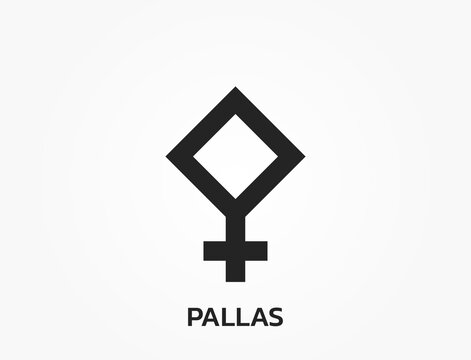pallas astrology symbol. zodiac, astronomy and horoscope sign. isolated vector image