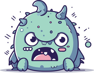 Fototapeta premium Funny cartoon monster character. Vector illustration. Cute monster.