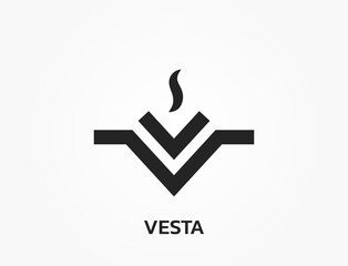 vesta astrology symbol. zodiac, astronomy and horoscope sign. isolated vector image