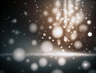 Obraz premium Abstract Christmas background with bokeh defocused lights and stars.