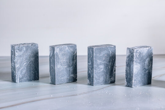 Grey handmade cold process soap made with natural oils