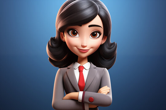 Confident Female Professional in Business Suit - 3D Animated Character