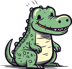 Fototapeta premium Crocodile. Vector illustration of a cartoon crocodile.