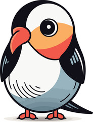 Obraz premium Cute cartoon penguin. Vector illustration isolated on white background.