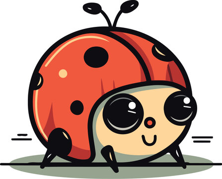 recommend clip art: Cute ladybug cartoon vector illustration. Cute ladybug character.