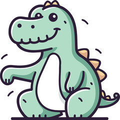 Fototapeta premium Cute cartoon crocodile. Vector illustration in a flat style.