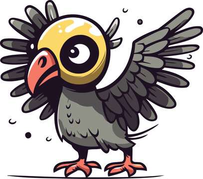 recommend clip art: Cute cartoon vulture isolated on white background. Vector illustration.