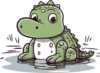 Fototapeta premium Cartoon crocodile. Vector illustration of a cartoon crocodile.