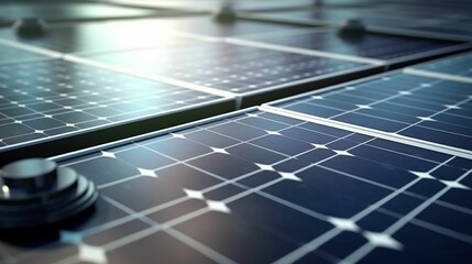 AI-generated illustration of a close-up of an array of solar panels