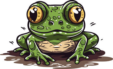 Fototapeta premium Frog. Vector illustration. Isolated on a white background.