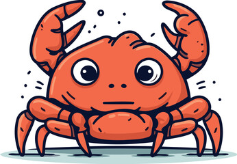 Obraz premium Cute cartoon crab. Vector illustration of a cute cartoon crab.