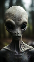Portrait of a Realistic Grey Alien