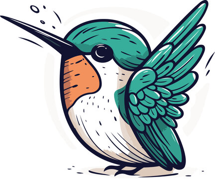 recommend clip art: Hand drawn vector illustration or drawing of a cute cartoon kingfisher