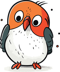 Cute cartoon penguin on a white background. Vector illustration.