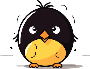 Cute penguin. Vector illustration. Isolated on white background.