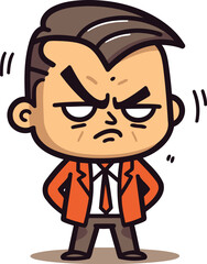 Angry Boss   Retro Cartoon Vector Illustration
