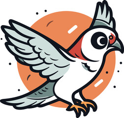 Pigeon vector illustration. Hand drawn doodle style.