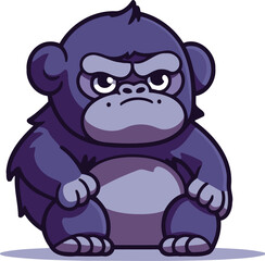 Angry Gorilla Cartoon Mascot Character Vector Illustration.