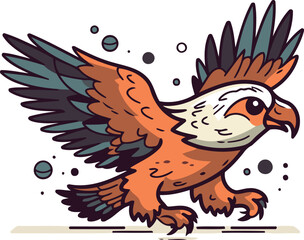 Eagle. Vector illustration in cartoon style. Isolated on white background.